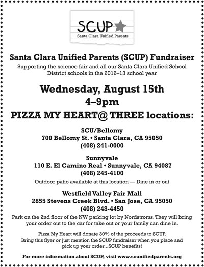 Pizza My Heart to Help Santa Clara Schools Pizza My Heart to Help Santa Clara Schools