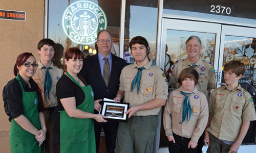 Local Scouts Honor Starbucks Store For Continued Support Local Scouts Honor Starbucks Store For Continued Support