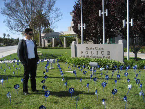 Police Pinwheels for Prevention Garden Raises Awareness of Child Abuse Police Pinwheels for Prevention Garden Raises Awareness of Child Abuse