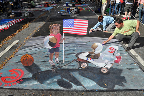Santa Clara Artists Create 3D Chalk Art Paintings Santa Clara Artists Create 3D Chalk Art Paintings